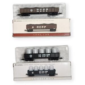Southern Pacific N Scale Coal Car & Canister Car In Original Box Pre-owned